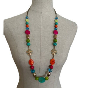 Vintage Jules Beads and Starfish Multicolored Necklace